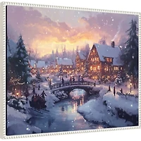 Christmas Village Framed Canvas Wall Print