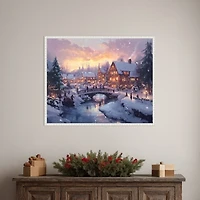 Christmas Village Framed Canvas Wall Print