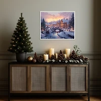 Christmas Village Framed Canvas Wall Print