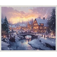 Christmas Village Framed Canvas Wall Print