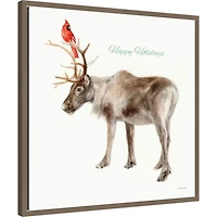 Reindeer Friends Framed Canvas Art Print