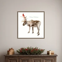 Reindeer Friends Framed Canvas Art Print