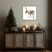 Reindeer Friends Framed Canvas Art Print