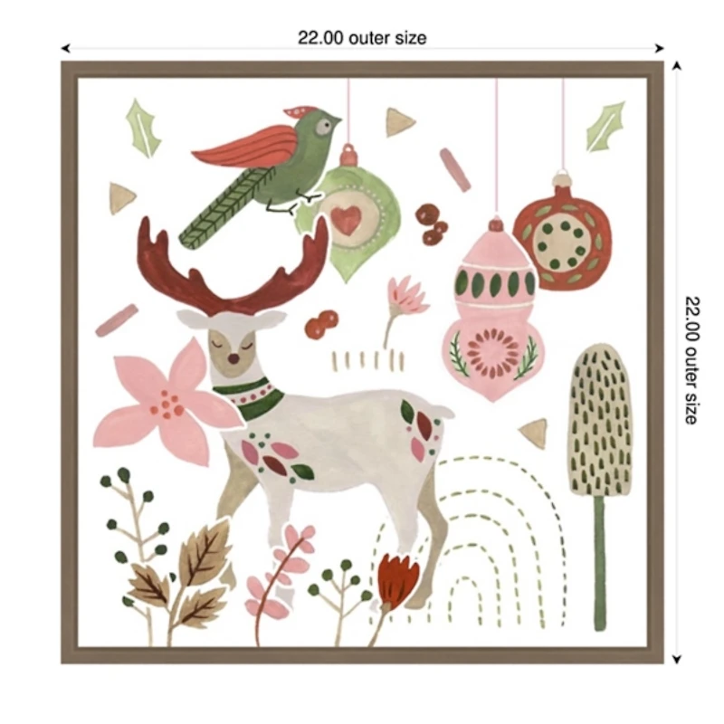 Reindeer Wishes Framed Canvas Art Print