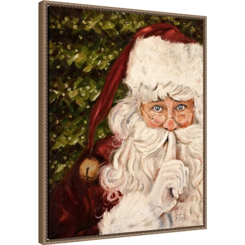 Secret Santa Framed Canvas Art Print