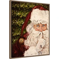 Secret Santa Framed Canvas Art Print