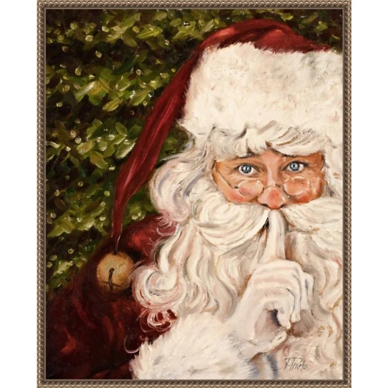 Secret Santa Framed Canvas Art Print