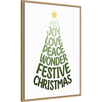 Stylized Christmas Tree Framed Canvas Art Print
