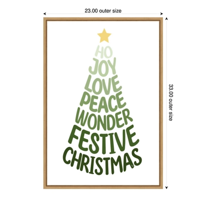 Stylized Christmas Tree Framed Canvas Art Print