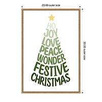 Stylized Christmas Tree Framed Canvas Art Print