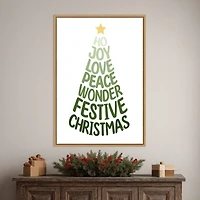 Stylized Christmas Tree Framed Canvas Art Print
