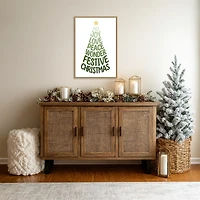 Stylized Christmas Tree Framed Canvas Art Print