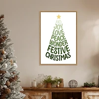 Stylized Christmas Tree Framed Canvas Art Print