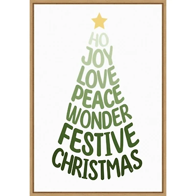 Stylized Christmas Tree Framed Canvas Art Print