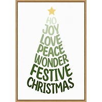 Stylized Christmas Tree Framed Canvas Art Print