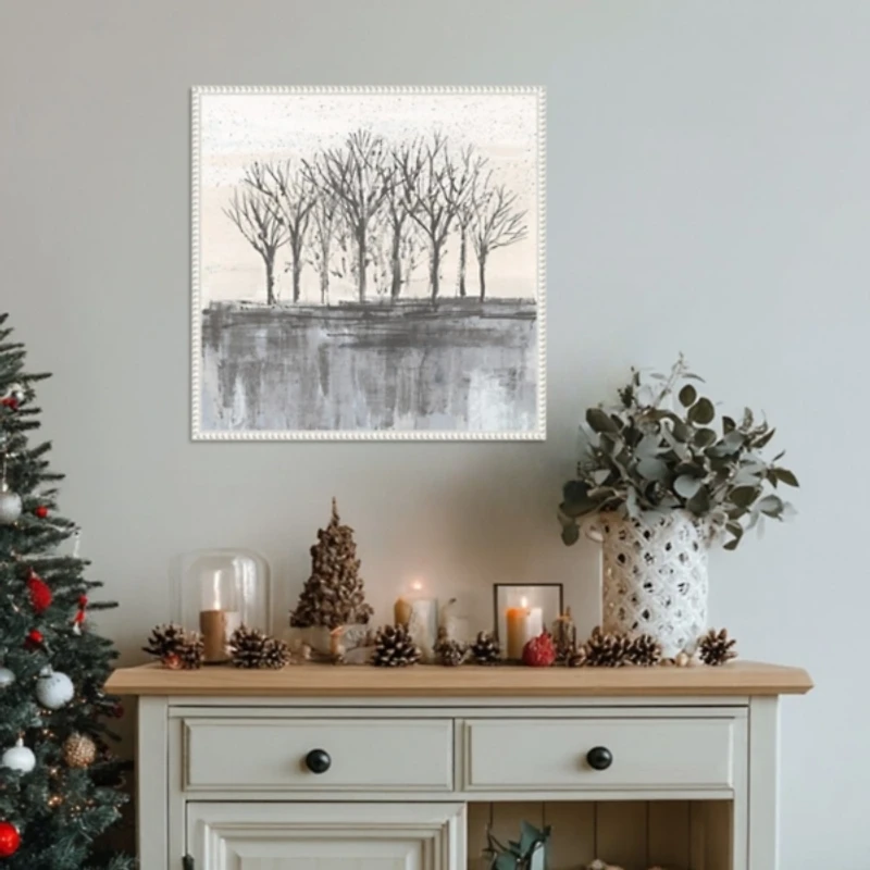 Trees at Dawn II Framed Canvas Art Print