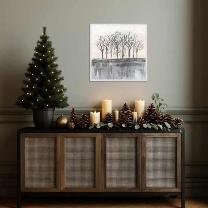 Trees at Dawn II Framed Canvas Art Print