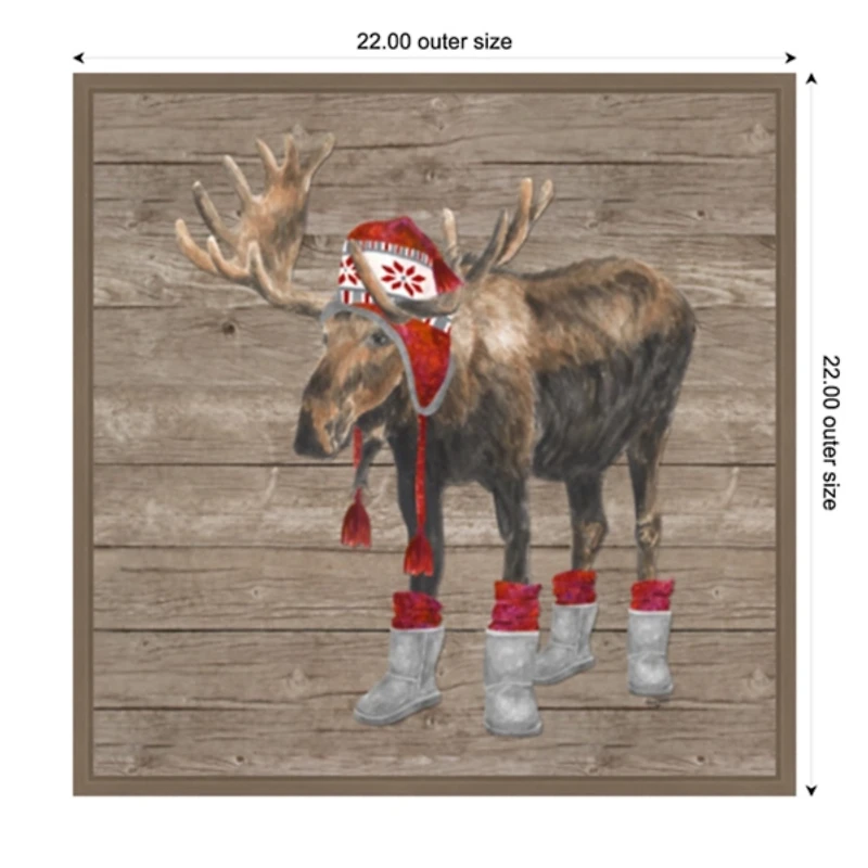 Warm in the Wilderness Moose Framed Canvas Print