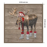 Warm in the Wilderness Moose Framed Canvas Print