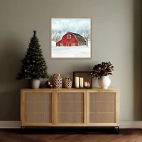 Winter Barn Quilt IV Framed Canvas Art Print