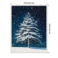 Winter Snowy Pine Tree Framed Canvas Art Print