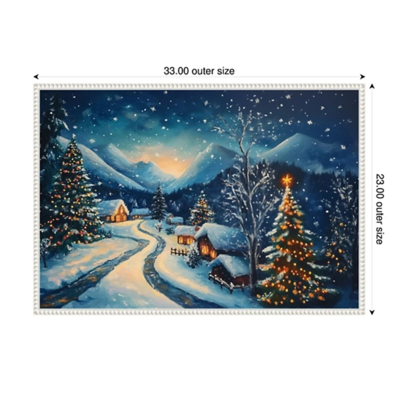 Nighttime Winter Wonderland Framed Canvas Print
