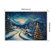 Nighttime Winter Wonderland Framed Canvas Print