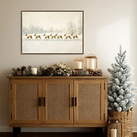 Reindeer Procession Framed Canvas Art Print