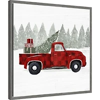 Yuletide Truck Framed Canvas Art Print
