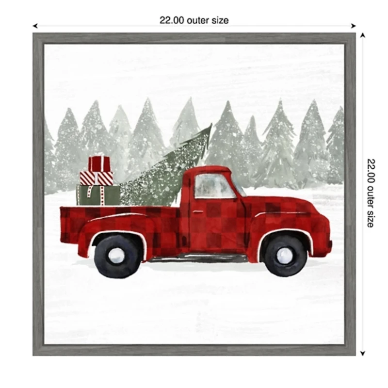 Yuletide Truck Framed Canvas Art Print