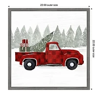 Yuletide Truck Framed Canvas Art Print