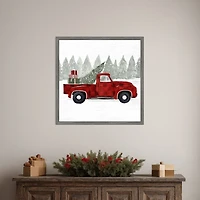 Yuletide Truck Framed Canvas Art Print