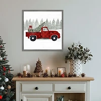 Yuletide Truck Framed Canvas Art Print