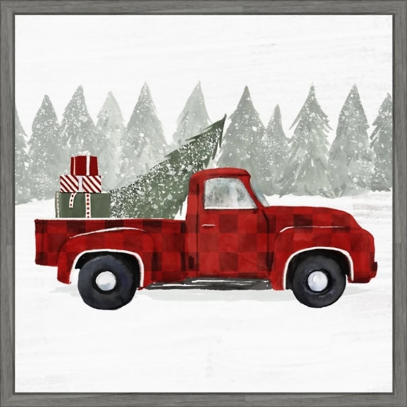 Yuletide Truck Framed Canvas Art Print