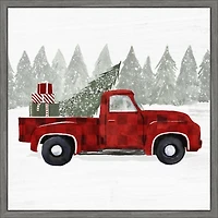 Yuletide Truck Framed Canvas Art Print
