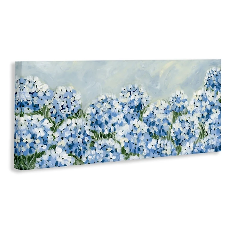 Blue Hydrangea Meadow Canvas Art Print, 30x13
