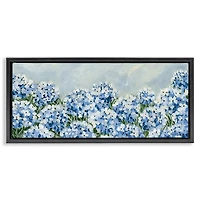 Blue Hydrangeas Black Framed Canvas Print