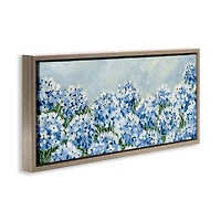 Blue Hydrangeas Gray Framed Canvas Print