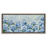 Blue Hydrangeas Gray Framed Canvas Print