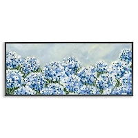 Blue Hydrangea Meadow Black Framed Print