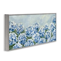 Blue Hydrangea Meadow Gray Framed Print