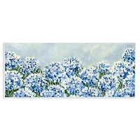 Blue Hydrangea Meadow White Framed Print