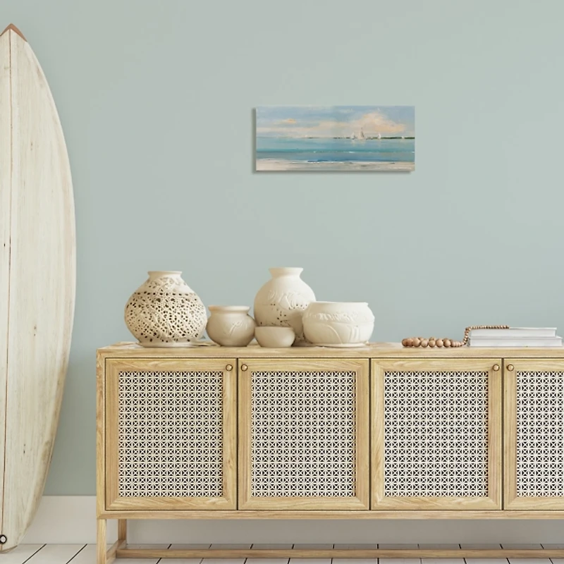 Distant Sailboats Canvas Art Print