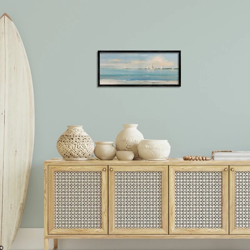 Distant Sailboat Framed Art Print