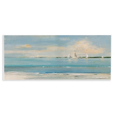 Distant Sailboat White Framed Art Print