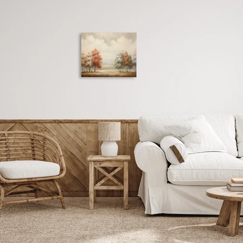 Muted Autumn Treeline Canvas Art Print