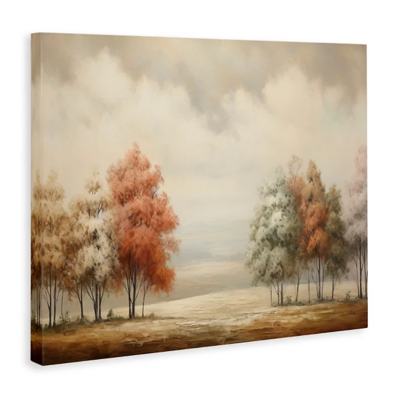 Muted Autumn Treeline Canvas Art Print