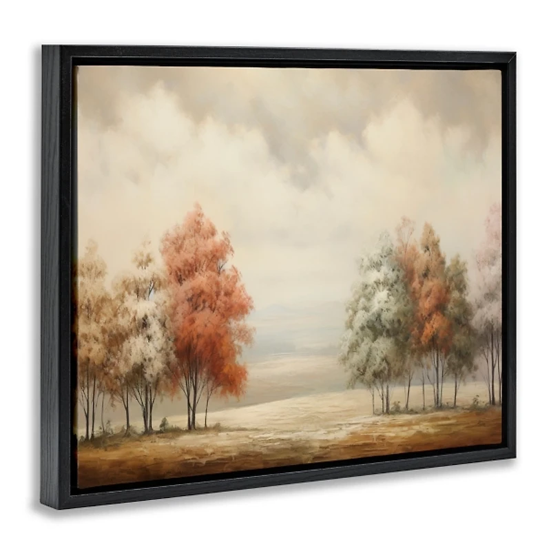 Autumn Trees Black Framed Canvas Art Print