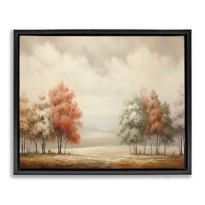 Autumn Trees Black Framed Canvas Art Print
