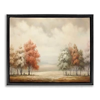Autumn Trees Black Framed Canvas Art Print